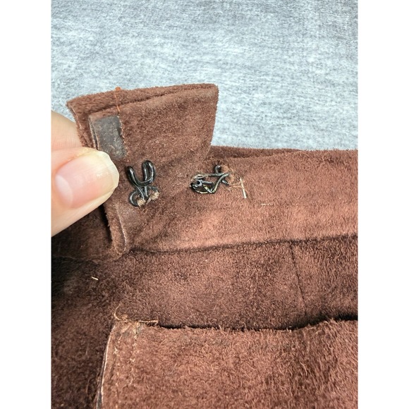 Vtg 60s 70s Suede Leather Pants Mens‎ 30x30 Brown Flared Disco Hippie Handmade - Picture 4 of 11